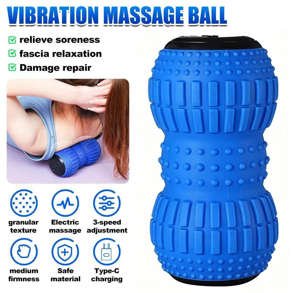 Rechargeable Electric Massage Roller Vibrating Silicone Yoga Ball Muscle Relief