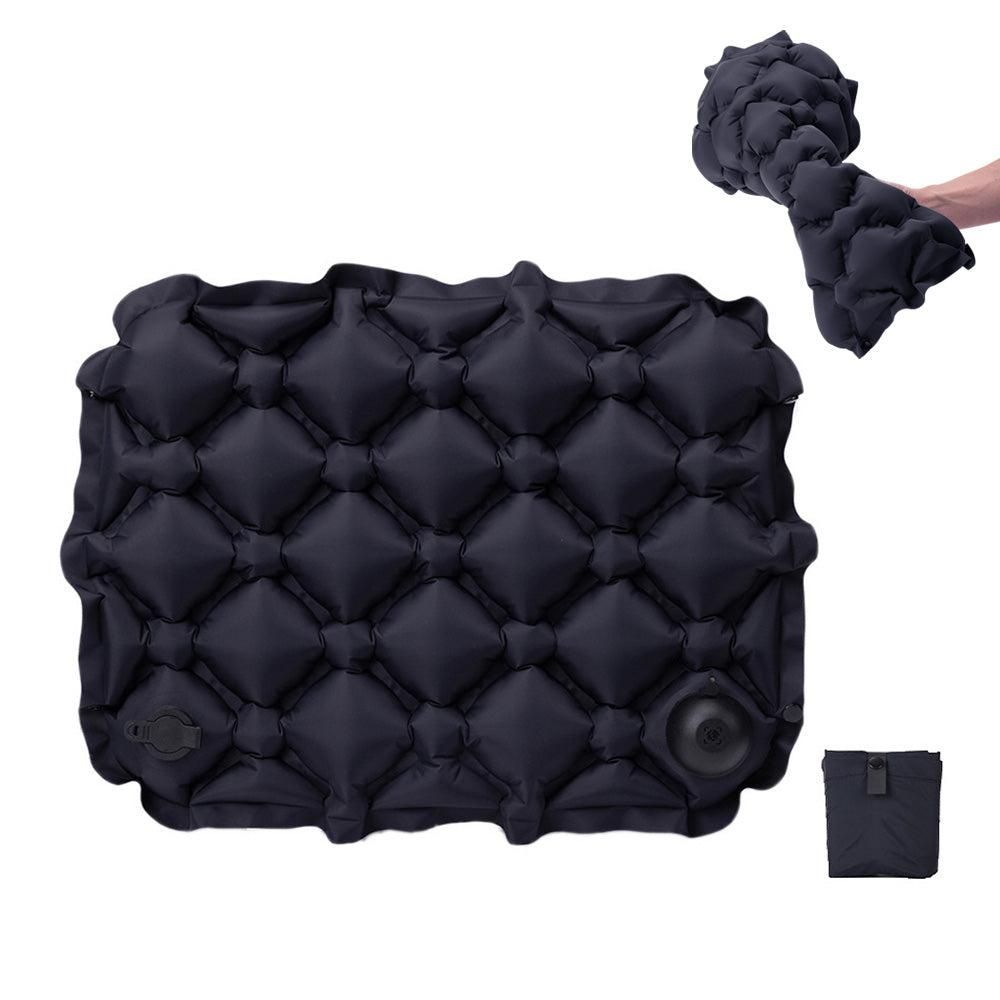 Foldable Inflatable Camping Seat Cushion Portable Seat Pad for Travel Outdoors Navy