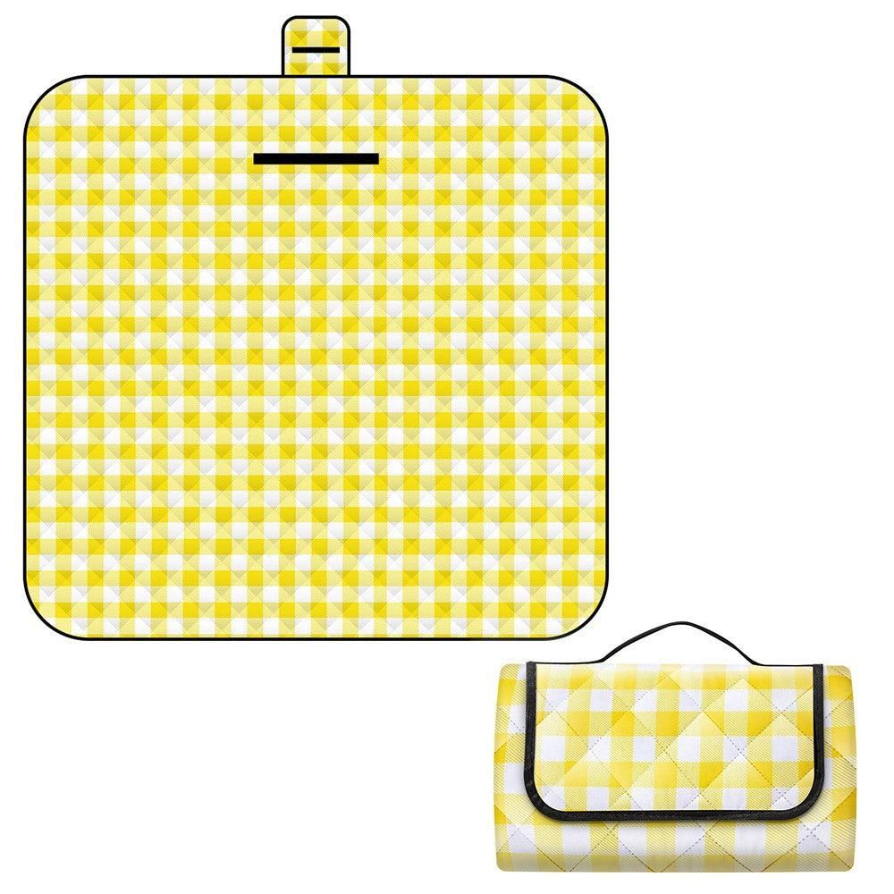Foldable Picnic Mat Water-resistant Soft Camping Blanket Beach Outdoor Mat Yellow S