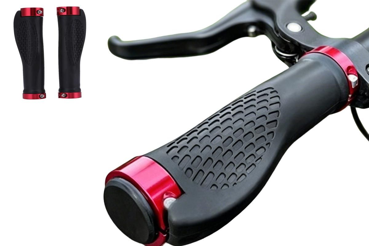 Cycling Lock-On MTB Ergonomic Mountain Bike Rubber Grips Bicycle Handlebar - Black