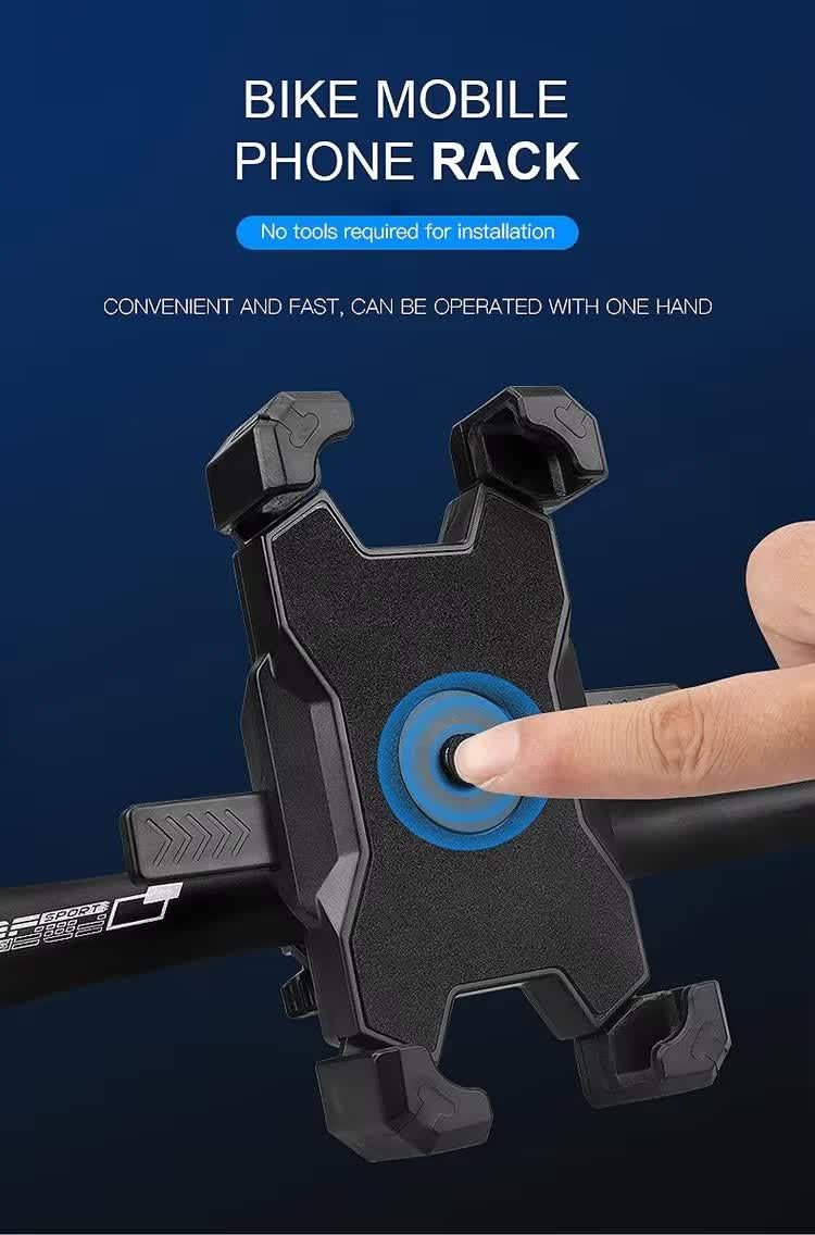 Red Secure Grip Bike Phone Mount Adjustable 360 Rotation Bicycle Handlebar Holder Universal Cradle For Mtb & Road Cycling Mounts & Holders