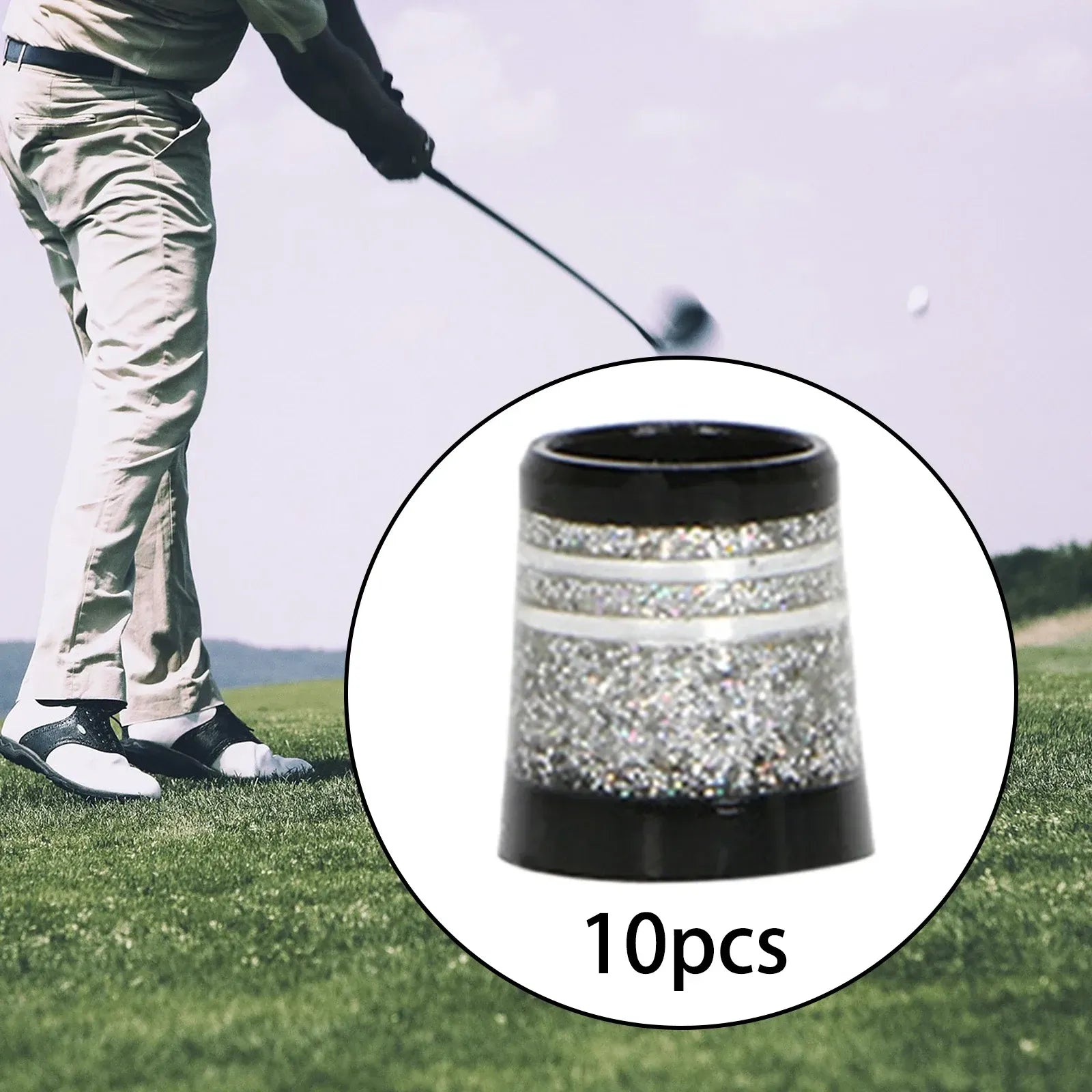 10Pcs Tapered Golf Iron Ferrules for Tapered Shaft 0.370 Sleeves Iron Wedge Golf Club Repair Parts Tool - Gold