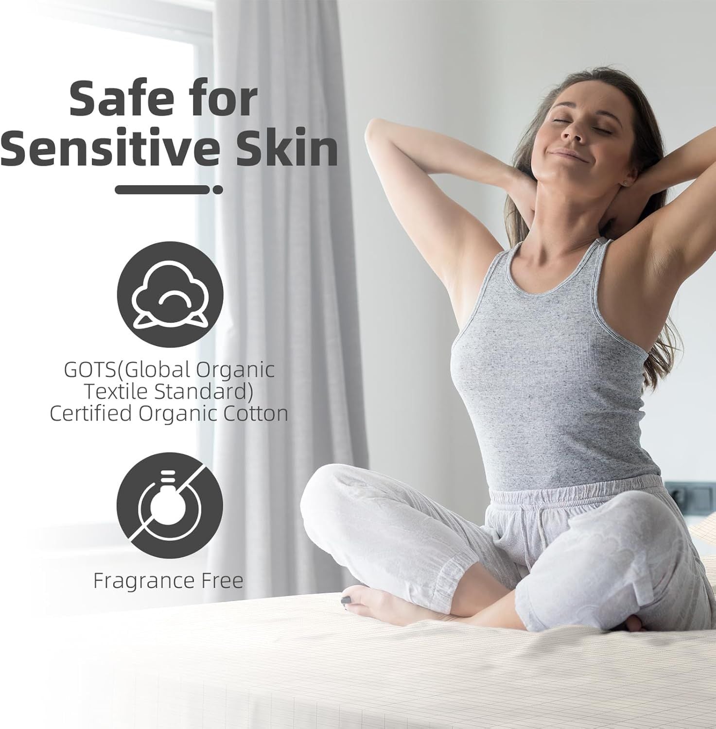 Grounding Fitted Sheet Bed Earthing Fitted Sheet AU Plug Grounding Connection Cord Conductive Mat (Gray, Double 137x190cm+33cm)