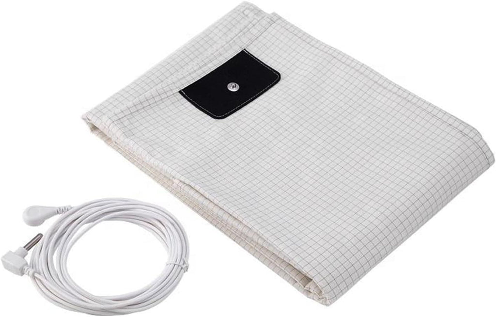 Bed Earthing Fitted Sheet AU Plug Grounding Connection Cord Conductive Mat Fiteed(White, Double 137x190cm+33cm)