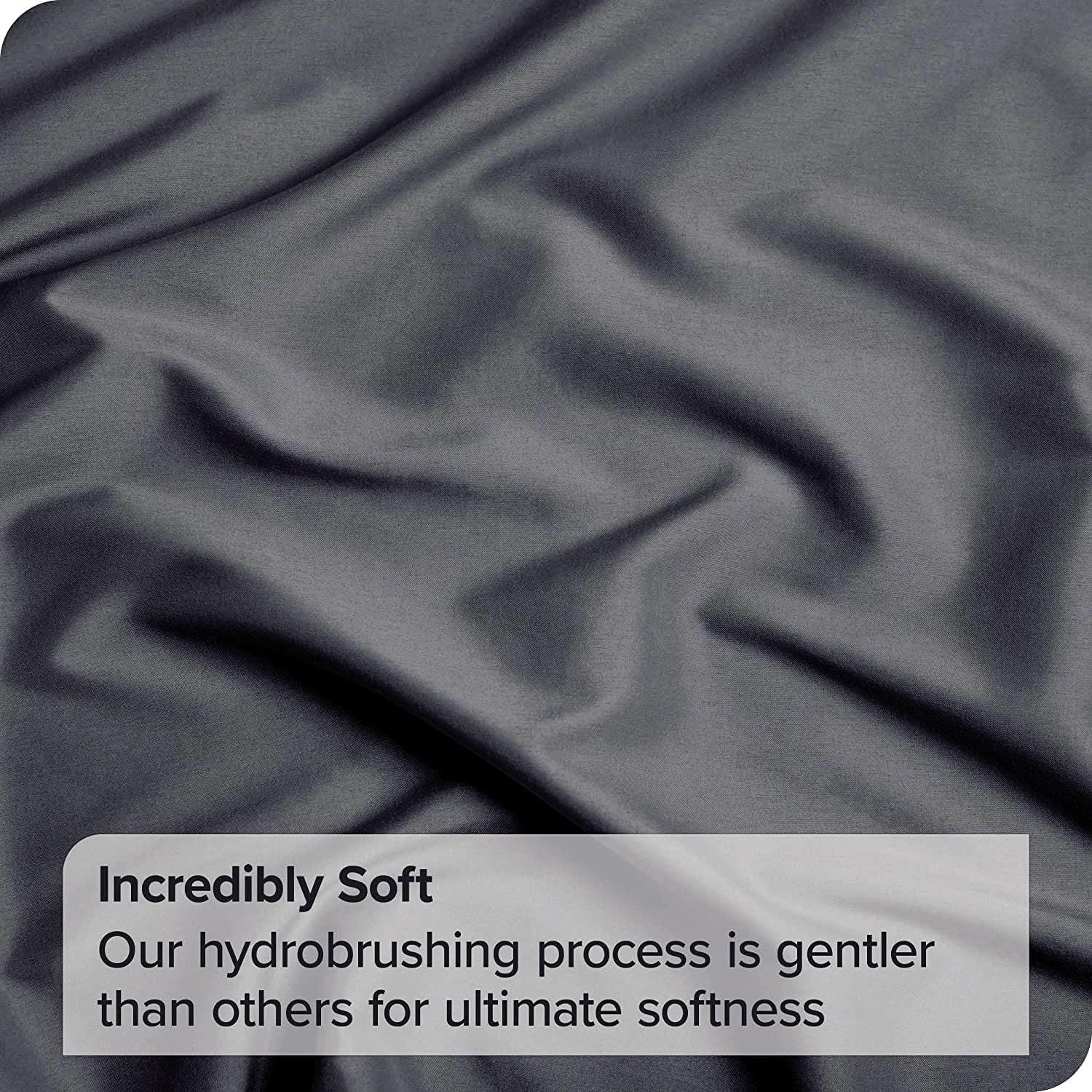 Hotel Quality Fitted Sheet - 1 Piece Fitted Sheet  -Breathable Bedding - Wrinkle, Fade, Stain Resistant- 16inch/40cm Deep Pocket Fitted Bed Sheet-Wrinkle and Fade Resistant,(Dark gray,Double)