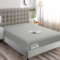 Hotel Quality Fitted Sheet - 1 Piece Fitted Sheet  -Breathable Bedding - Wrinkle, Fade, Stain Resistant- 16inch/40cm Deep Pocket Fitted Bed Sheet-Wrinkle and Fade Resistant,(Silver-gray,King)