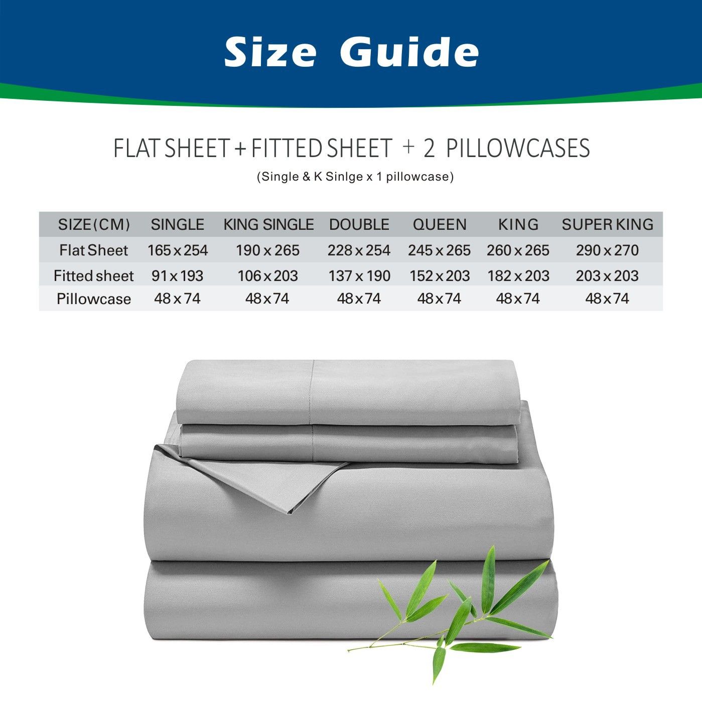 3 Piece Hotel Bamboo Cooling Sheet Set -Ultra Soft 2000TC Breathable Bed Sheets Set with 37 Centimetre Deep Pocket-Cooling Sheets for Hot Sleepers(Sky Blue,King Single)