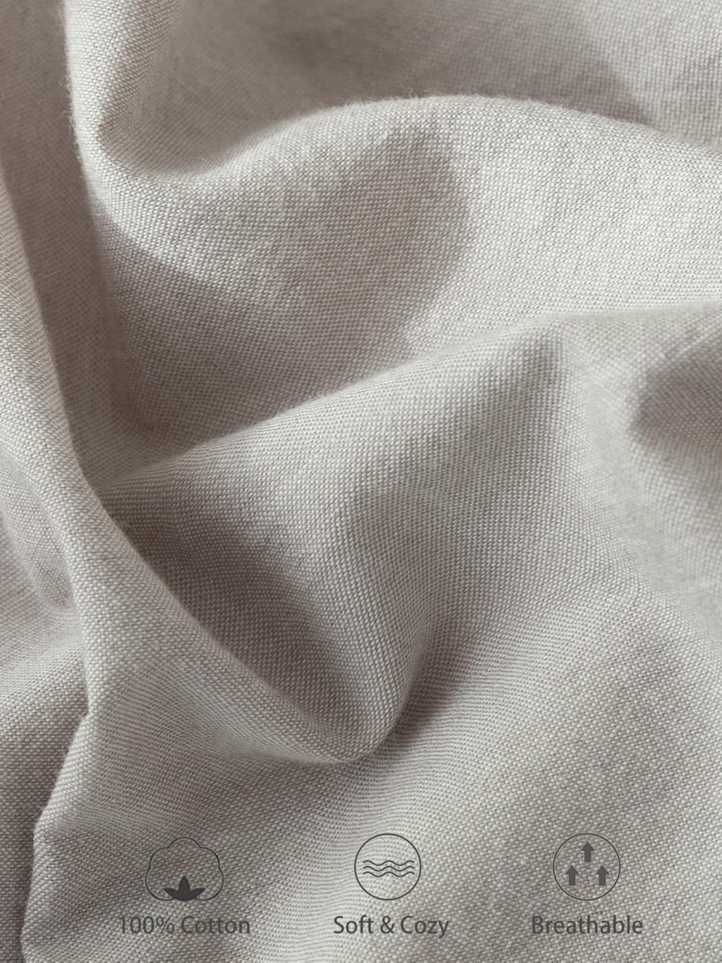 100% Cotton Fitted Sheet - Super Soft 40cm Deep Pocket Bottom Sheets - White Elastic Sheet（King,Grey)