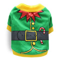 DROOLING DOG Pet Dog Cat Clothes Cotton T Shirt Green Yellow Edge (Santa Claus) Size: S; Neck (cm): 24-28; Bust (cm): 32-38; Back length (cm): 22-25; Recommended pet weight (kg): 2.5 - 4.5