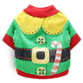 DROOLING DOG Pet Dog Cat Clothes Cotton T Shirt Green with Red Edge (Santa Claus) Size: S; Neck (cm): 24-28; Bust (cm): 32-38; Back length (cm): 22-25; Recommended pet weight (kg): 2.5 - 4.5
