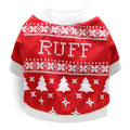 DROOLING DOG Pet Dog Cat Clothes Cotton T Shirt Red background and white border (Christmas tree) M Size: M; Neck (cm): 28-32; Bust (cm): 38-44; Back length (cm): 26-30; Recommended pet weight (kg): 4.5 - 7.0