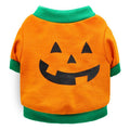 DROOLING DOG Pet Dog Cat Clothes Cotton T Shirt Orange Green Edge (pumpkin head) Size: L; Neck (cm): 32-38; Bust (cm): 44-50; Back length (cm): 31-35; Recommended pet weight (kg): 7.0 - 10.0