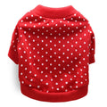 DROOLING DOG Pet Dog Cat Clothes Cotton T Shirt Red (dot) Size: L; Neck (cm): 32-38; Bust (cm): 44-50; Back length (cm): 31-35; Recommended pet weight (kg): 7.0 - 10.0