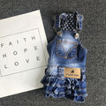 EBAERR Pet Denim Skirt Cotton Casual Style Dark blue XL Bust 45 Length 34