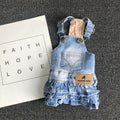 EBAERR Pet Denim Skirt Cotton Casual Style Light blue XL Bust 45 Length 34