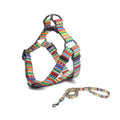 Pet Dog Chest Strap Harness Set Polyester Geometry (chest back + traction rope) Code S