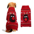 Dog Sweater Acrylic Knit Christmas Red red-nosed Fawn XS Size: XS; Neck (cm): 20-24; Bust (cm): 28-32; Back length (cm): 18-20; Recommended pet weight (kg): 1.5 - 2.5