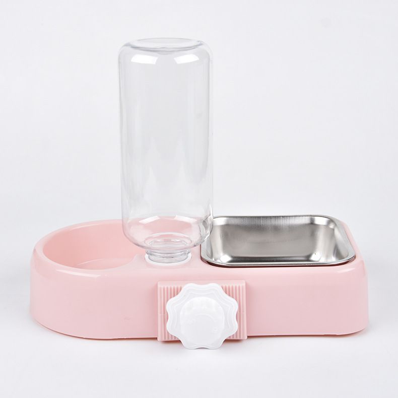 Pet Automatic Feeder Jiaming PP Stainless Steel 32 Pack Pink color box