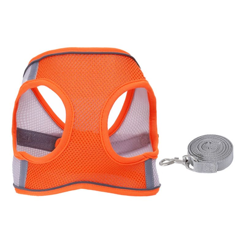 Pippi Dog Harness Polyester Breathable Mesh M Orange