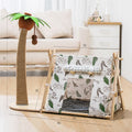Lailey Cat Coconut Tree Climbing Frame Sisal Post Coconut tree tent nest-small green leaves