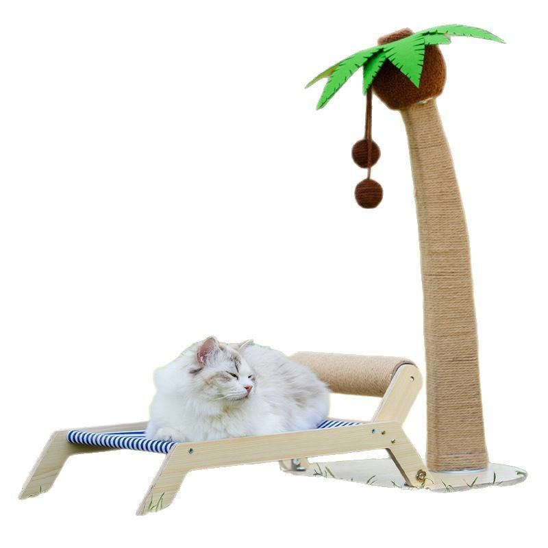 Lailey Cat Coconut Tree Climbing Frame Sisal Post [Teddy velvet] Coconut tree recliner