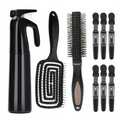 4-piece Hair Care Set with Detangling Hair Brush, Round Brush, Alligator Clips & Spray Bottle - Anti-Static for Wet, Dry, Hair Styling Tools for Women Men