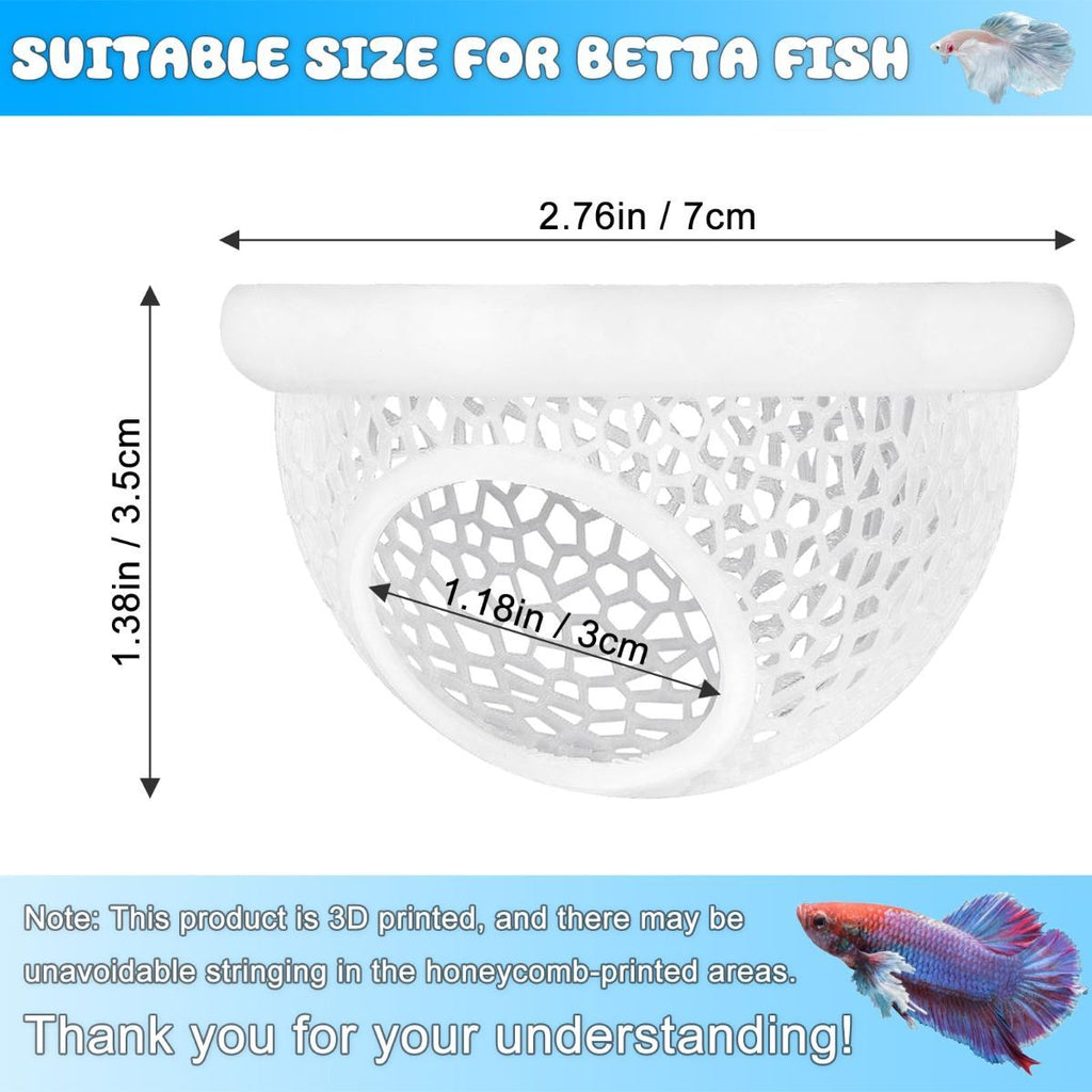 Floating Betta Hide & Shrimp Cave – 3D Printed Aquarium Hammock, Feeder & Rest Spot – Floating Betta Log & Cave Decor for Nano Tanks, Corydoras, Shrimp & Small Fish – Safe PLA, Patent Pending - Black - Size S