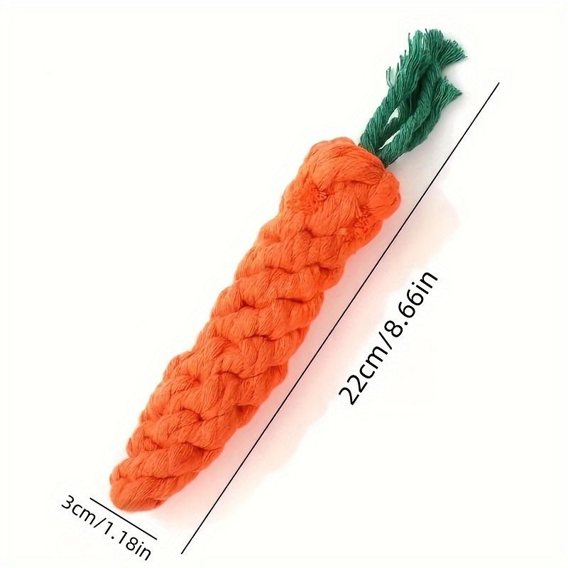 Durable Carrot-Shaped Cotton Rope Dog Toy for Interactive Play, Chewing, and Dental Health – Fun Tug-of-War and Fetch Toy for Medium to Large Breeds
