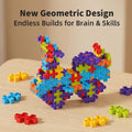 6-Color Mix Double Cross Building Blocks Set for Kids - Creative STEM Early Learning Toys for Ages 3-6, Ideal for Preschool, Home Play, and Educational Gifts (130PCS)