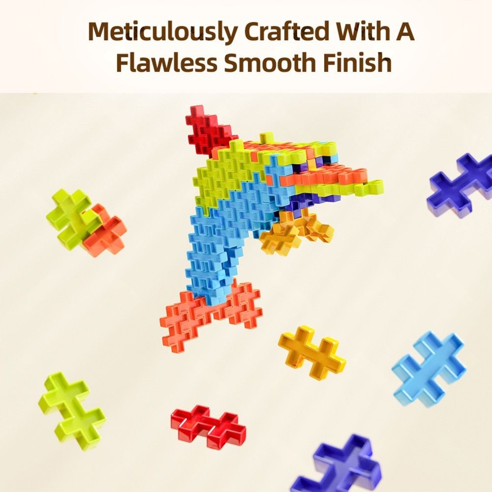 6-Color Mix Double Cross Building Blocks Set for Kids - Creative STEM Early Learning Toys for Ages 3-6, Ideal for Preschool, Home Play, and Educational Gifts (360PCS)