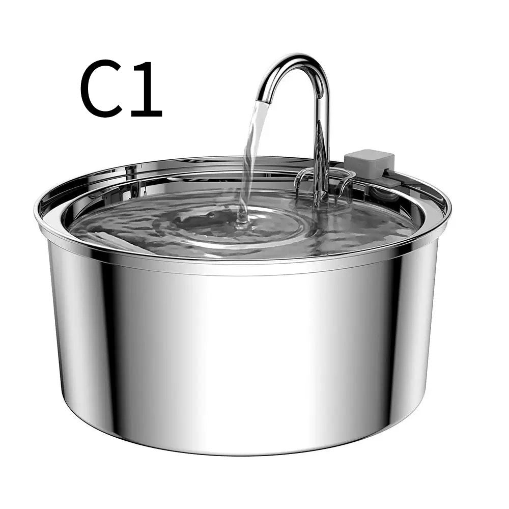 304 Stainless Steel 3.2L Pet Water Fountain with Triple Filtration, Ultra-Quiet Pump, and Dishwasher-Safe Design for Cats and Small Dogs (C2)