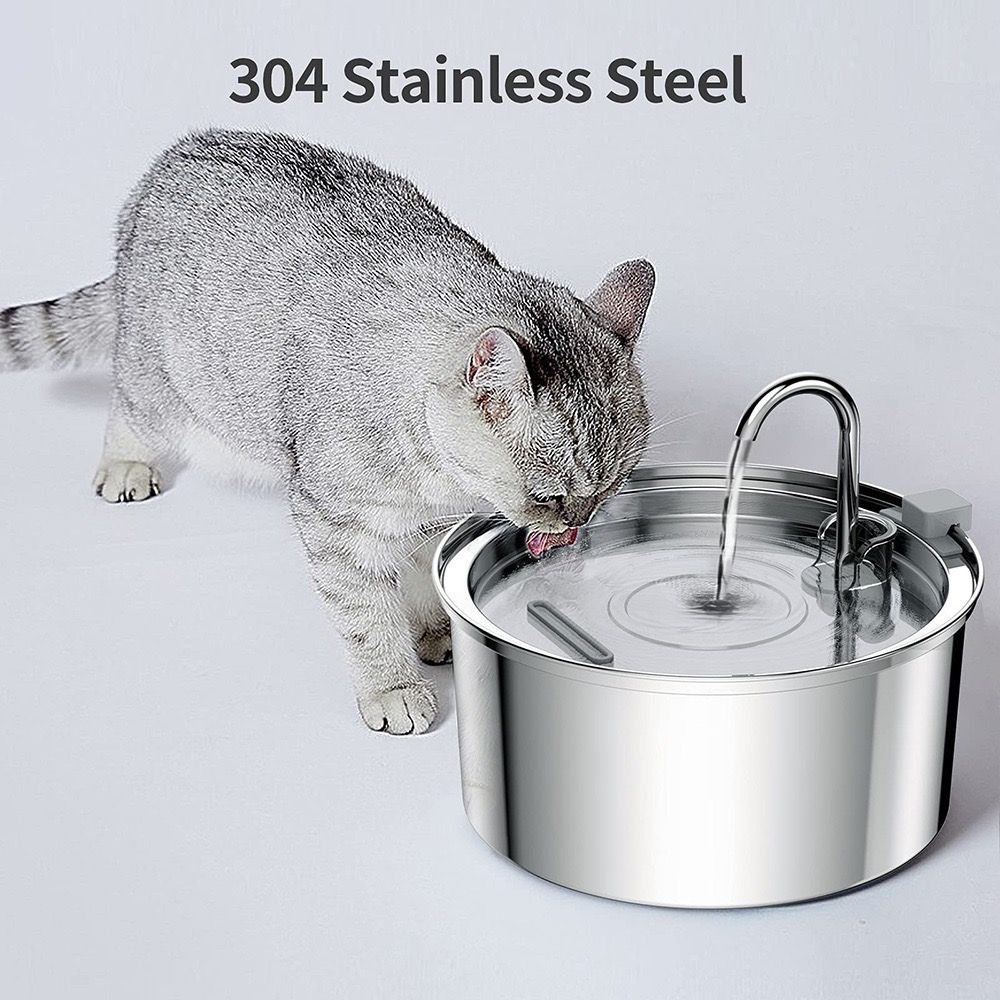 304 Stainless Steel 3.2L Pet Water Fountain with Triple Filtration, Ultra-Quiet Pump, and Dishwasher-Safe Design for Cats and Small Dogs (C3)