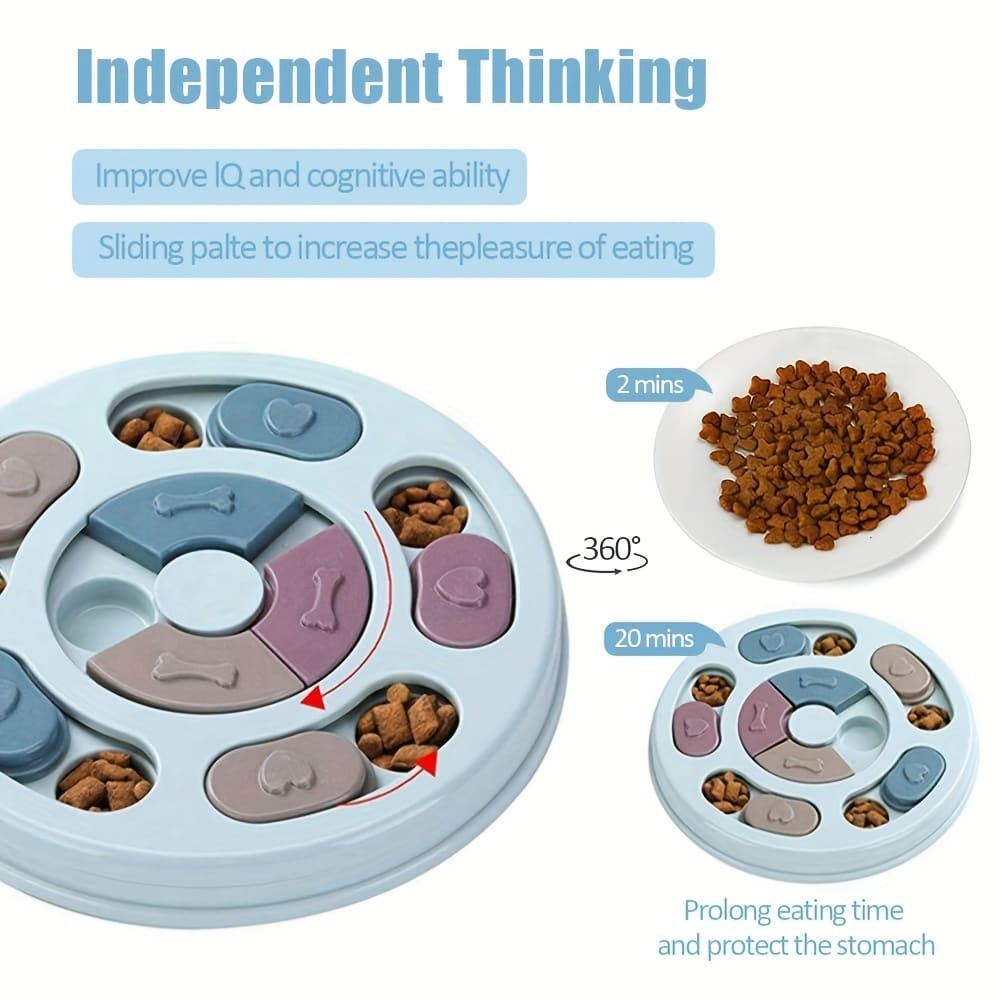 Interactive Dog Puzzle Feeder Toy, Slow Feeder with Sliding Lids for Mental Stimulation, Fun Treat Hide & Seek Game for Boredom Relief and Healthy Eating (Blush)