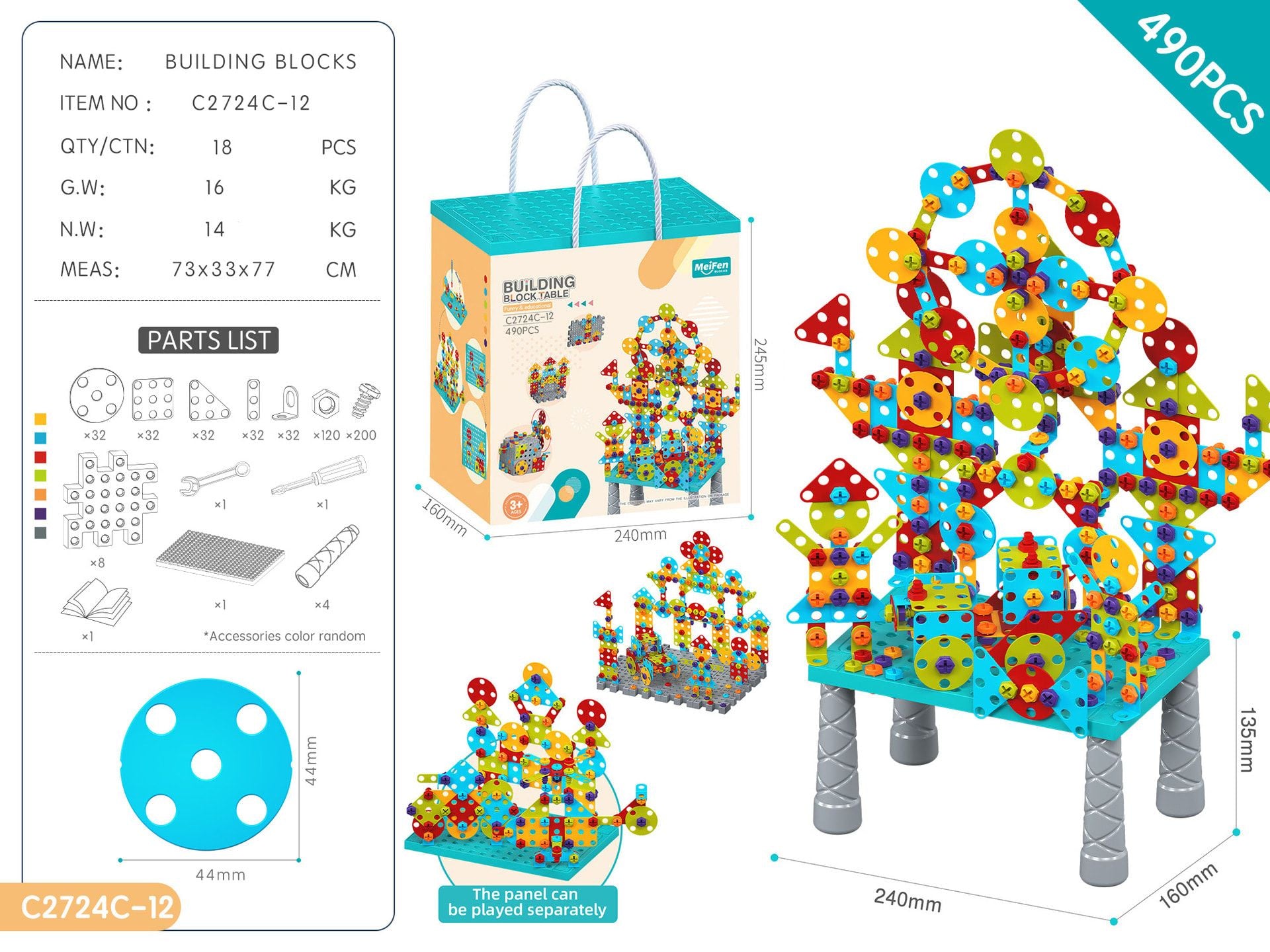 DIY Screw Assembly Building Blocks Set for Kids Ages 3-6 – Creative Educational Toy with Wrench and Screwdriver, Perfect for Parent-Child Interaction and Fine Motor Skills Development (246PCS)