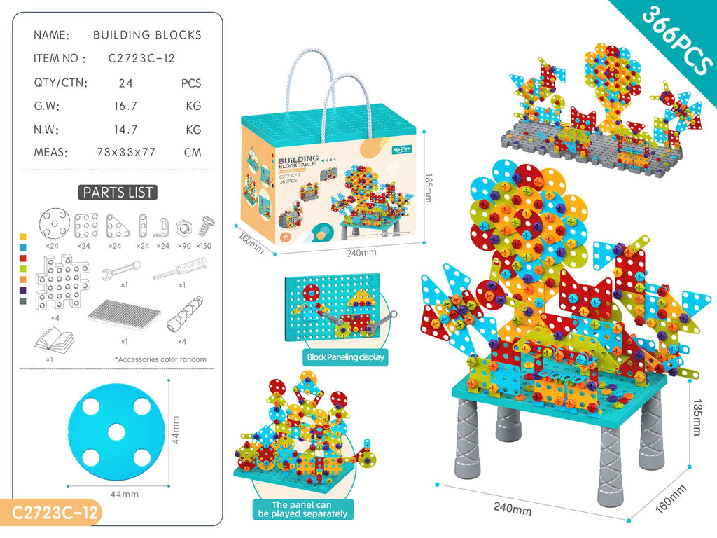 DIY Screw Assembly Building Blocks Set for Kids Ages 3-6 – Creative Educational Toy with Wrench and Screwdriver, Perfect for Parent-Child Interaction and Fine Motor Skills Development (490PCS)