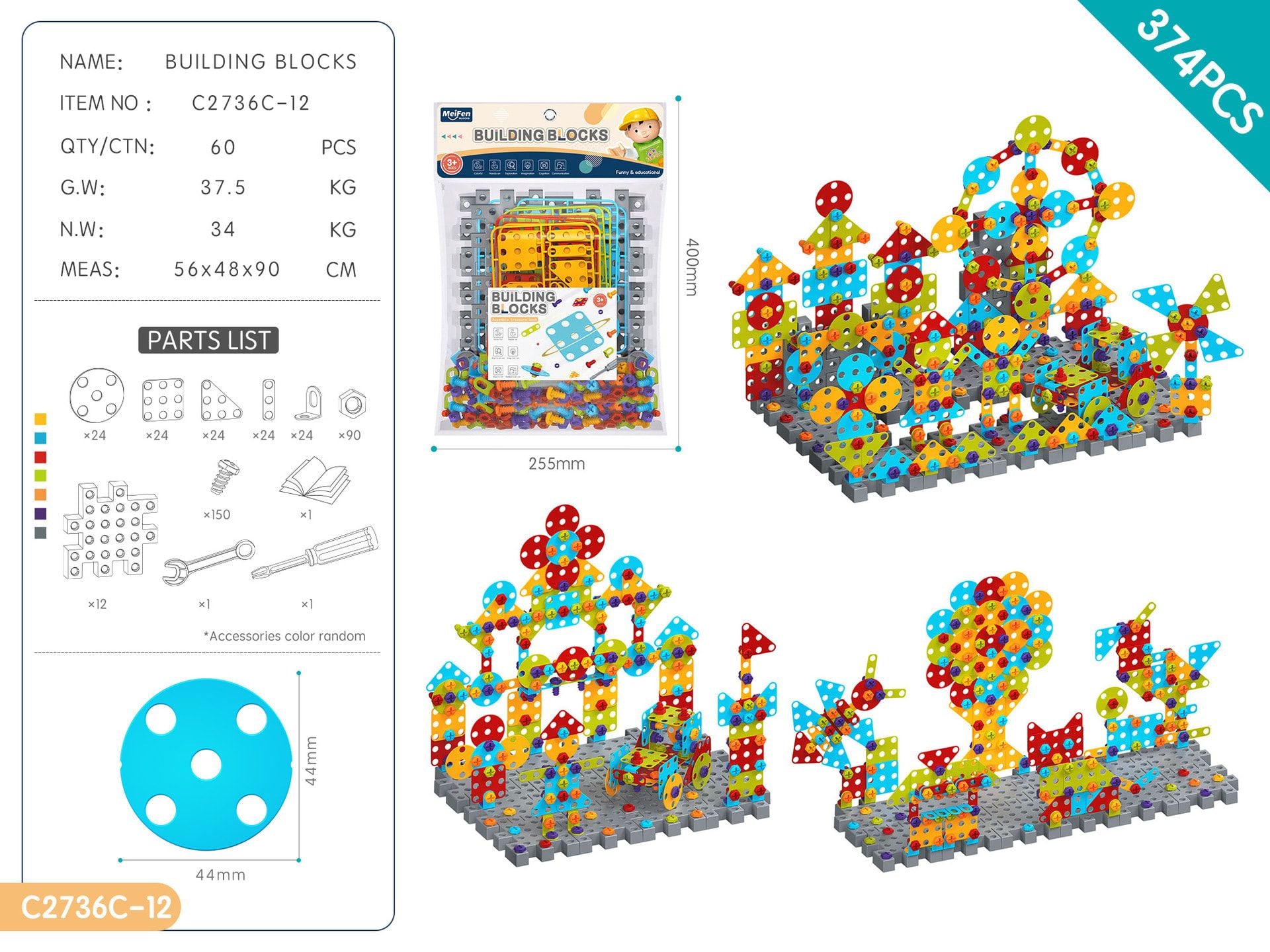 DIY Screw Assembly Building Blocks Set for Kids Ages 3-6 – Creative Educational Toy with Wrench and Screwdriver, Perfect for Parent-Child Interaction and Fine Motor Skills Development (490PCS)