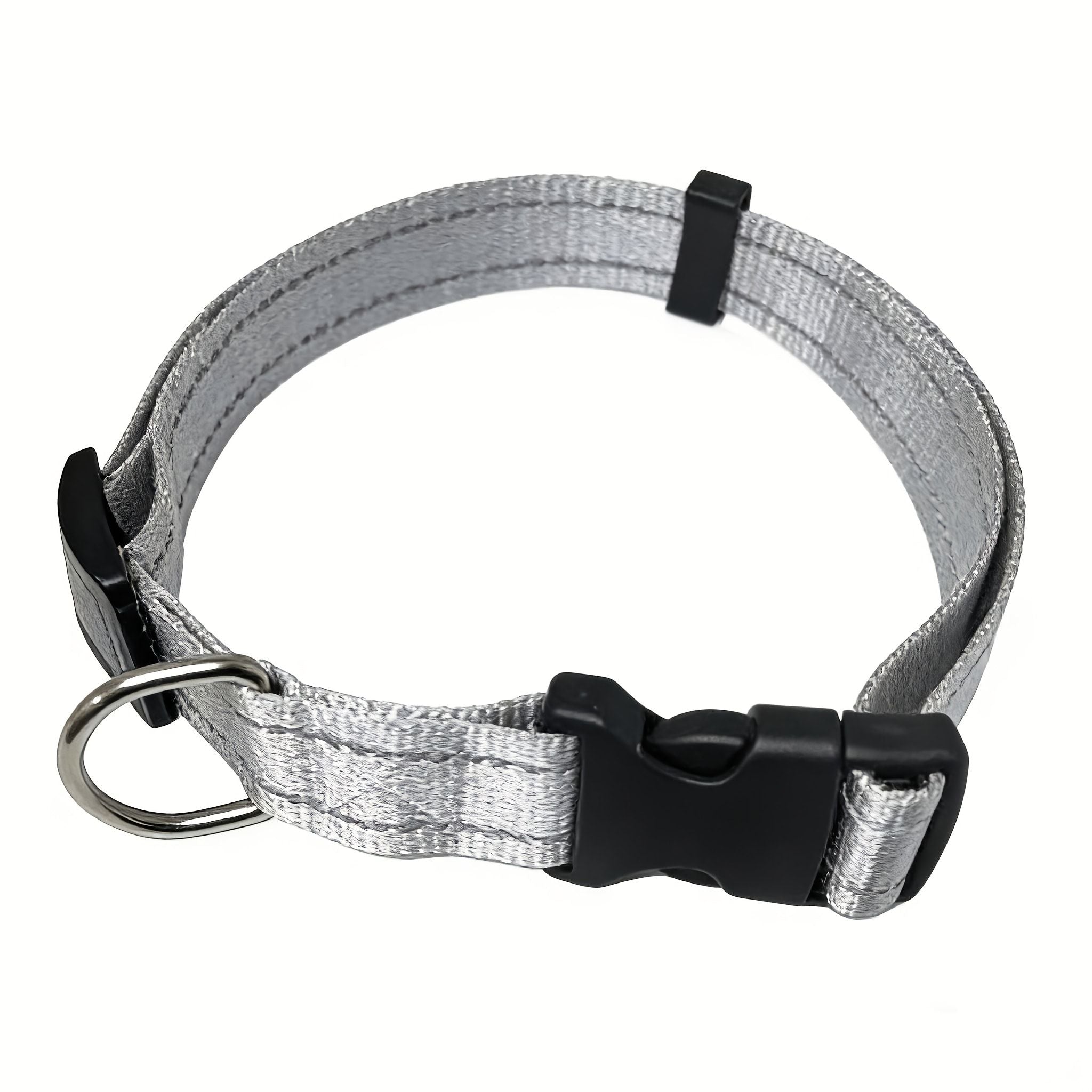 Reflective Dog Collar with Adjustable Nylon Webbing – Safe & Visible Pet Gear for Walks, Outdoor Adventures, and Nighttime Visibility (M, Green)