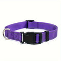 Reflective Dog Collar with Adjustable Nylon Webbing – Safe & Visible Pet Gear for Walks, Outdoor Adventures, and Nighttime Visibility (XL, Purple)
