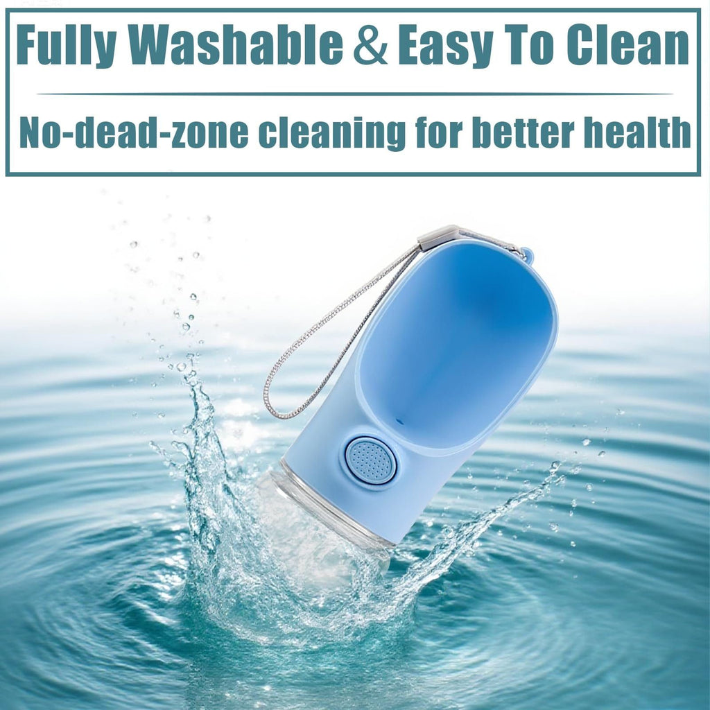 Portable Pet Water Bottle for Outdoor Walks, Travel, and Hiking – Leak-Proof Dog Water Dispenser with Bowl, Easy One-Hand Operation for Dogs, Cats, and Small Pets (350ML（21.5*7cm）, Pink)