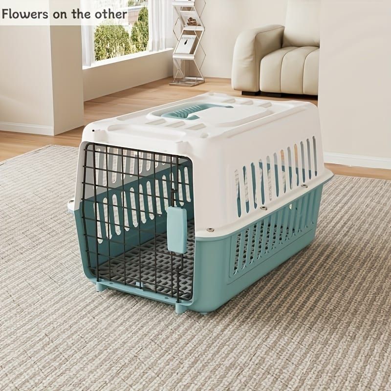 Portable Pet Carrier for Cats and Small Dogs, Airline-Approved Travel Kennel with Comfort Handle, Durable Recyclable PP Material, Compact Design for Indoor, Outdoor, and Air Travel (Green)
