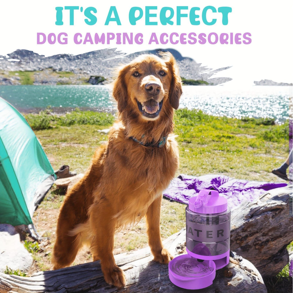 Portable Pet Water Bottle with Built-in Bowl – Leak-Proof, Large Capacity 77oz for Camping, Hiking, and Dog Park Adventures – Ideal for Small to Medium Breeds, Easy to Carry Outdoor Dog Travel Dispenser (Black)