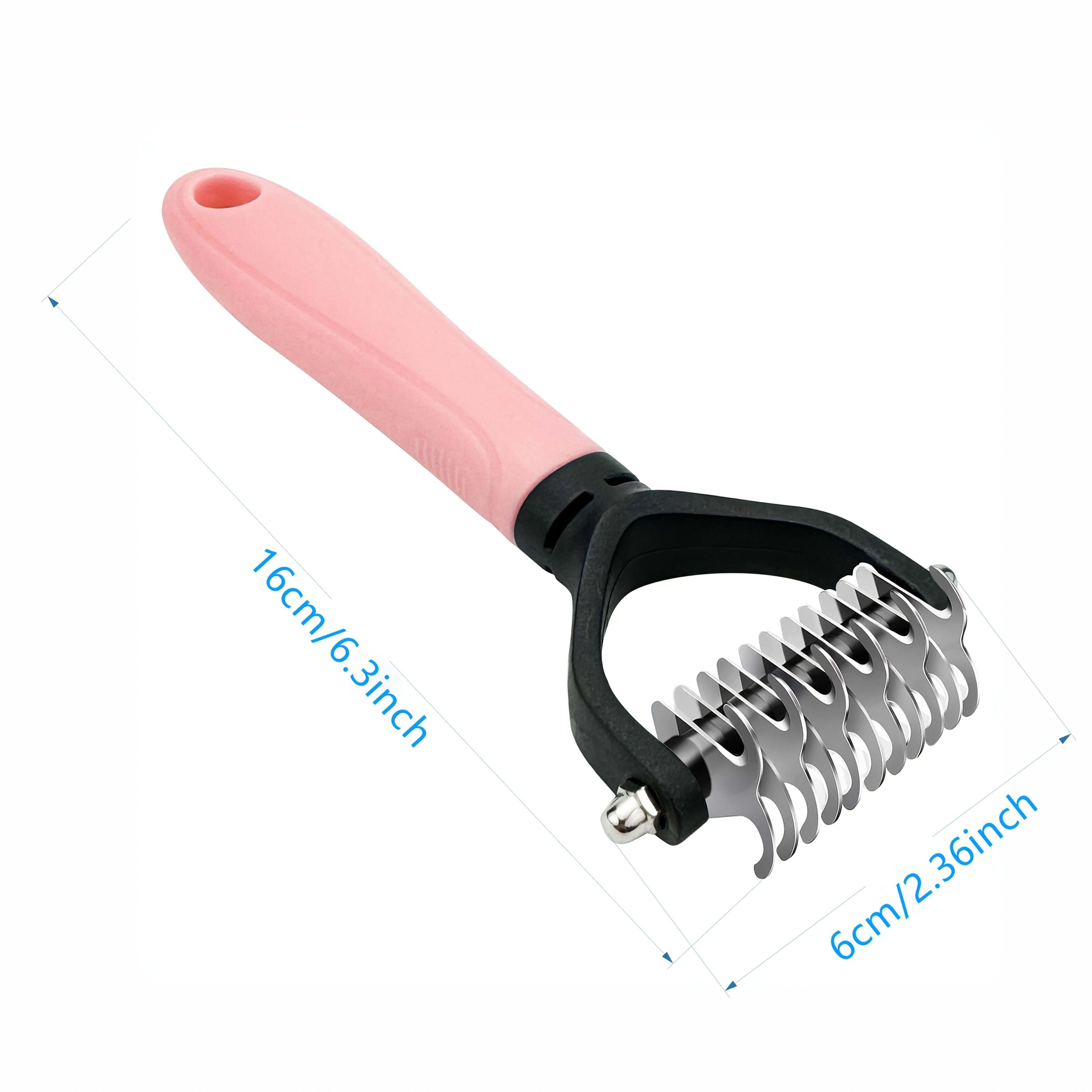Professional Pet Dematting Comb for Dogs and Cats - Stainless Steel Grooming Tool for Removing Tangles, Mats, and Loose Undercoat Hair, Ideal for Long-Haired and Thick-Coated Breeds - S - Sky Blue