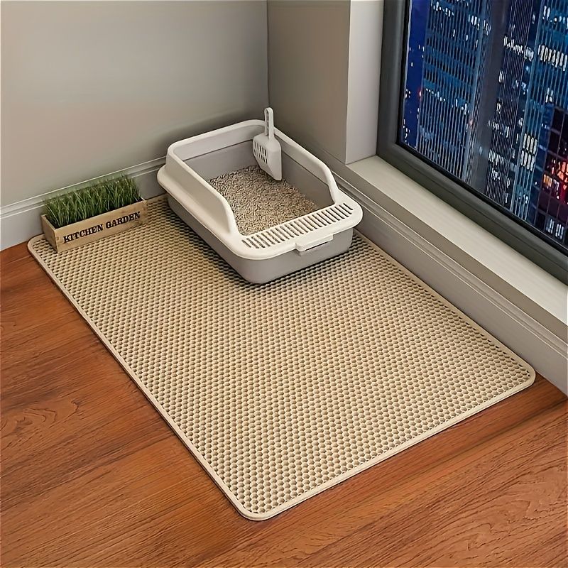 Double-Layer Honeycomb Cat Litter Mat – Waterproof, Slip-Resistant, Leak-Proof, and Easy-Clean Pet Mat for Litter Box Area, Odor-Free and Durable with 6 Vibrant Colors Available (2XL, GrassGreen)