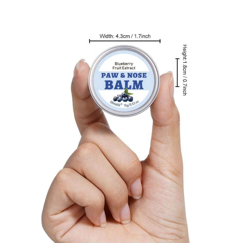 Paw & Nose Care Balm for Dogs and Cats – Deep Moisturizing Treatment for Cracked Pads and Dry Noses, with Coconut Oil or Blueberry Extract, Ideal for Home or On-the-Go Use (OLI00742)