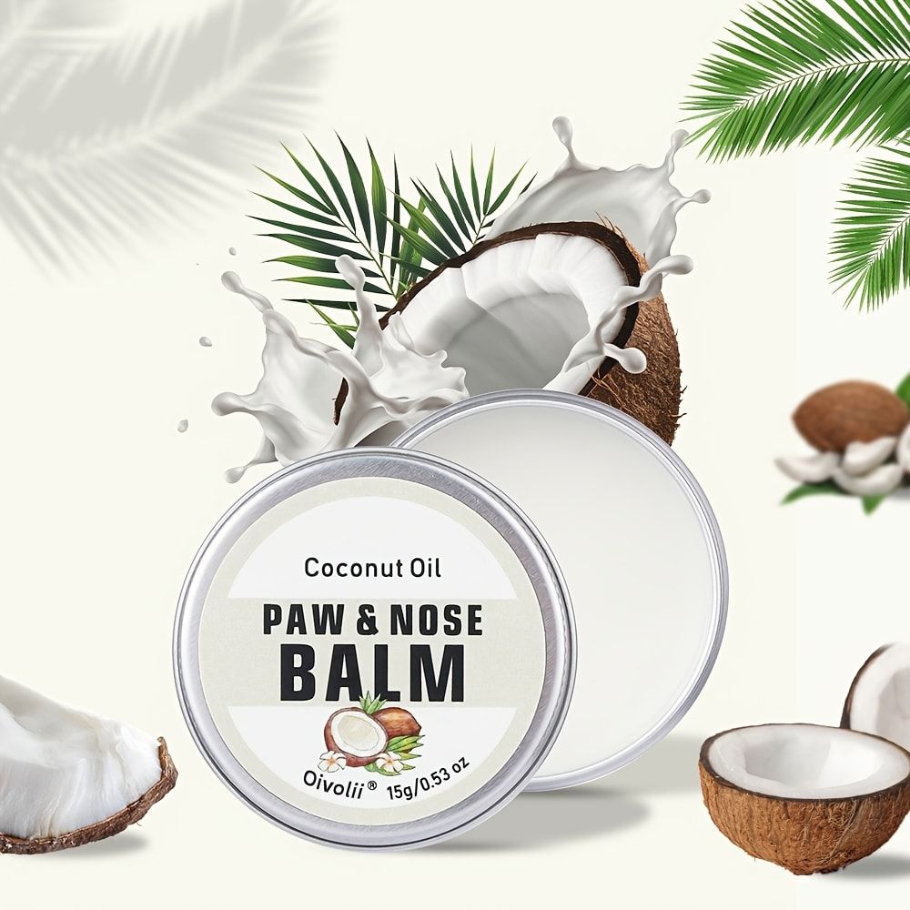 Paw & Nose Care Balm for Dogs and Cats – Deep Moisturizing Treatment for Cracked Pads and Dry Noses, with Coconut Oil or Blueberry Extract, Ideal for Home or On-the-Go Use (OLI00742)