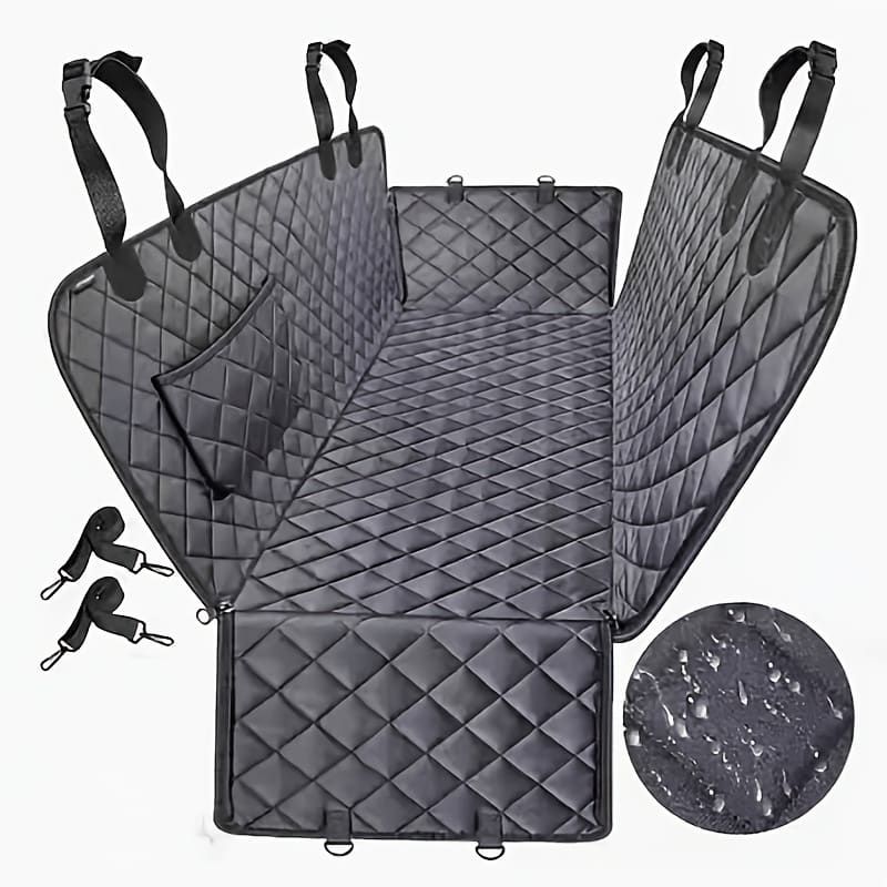 100% Waterproof Pet Car Seat Cover Hammock – Heavy-Duty 600D Scratch-Resistant, Anti-Slip, Soft & Durable Dog Seat Protector for Cars, Trucks, and SUVs – Fits Rear Seats with Easy Foldable Design (BlackOrange)