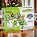 Dinosaur Maze Racing Toy Set for Kids Ages 3+ – Track Puzzle Assembly with Two Q-Style T-Rex Cars, Line-Following Sensors, and Drawing Pen for Interactive Play and Cognitive Development (Orange)
