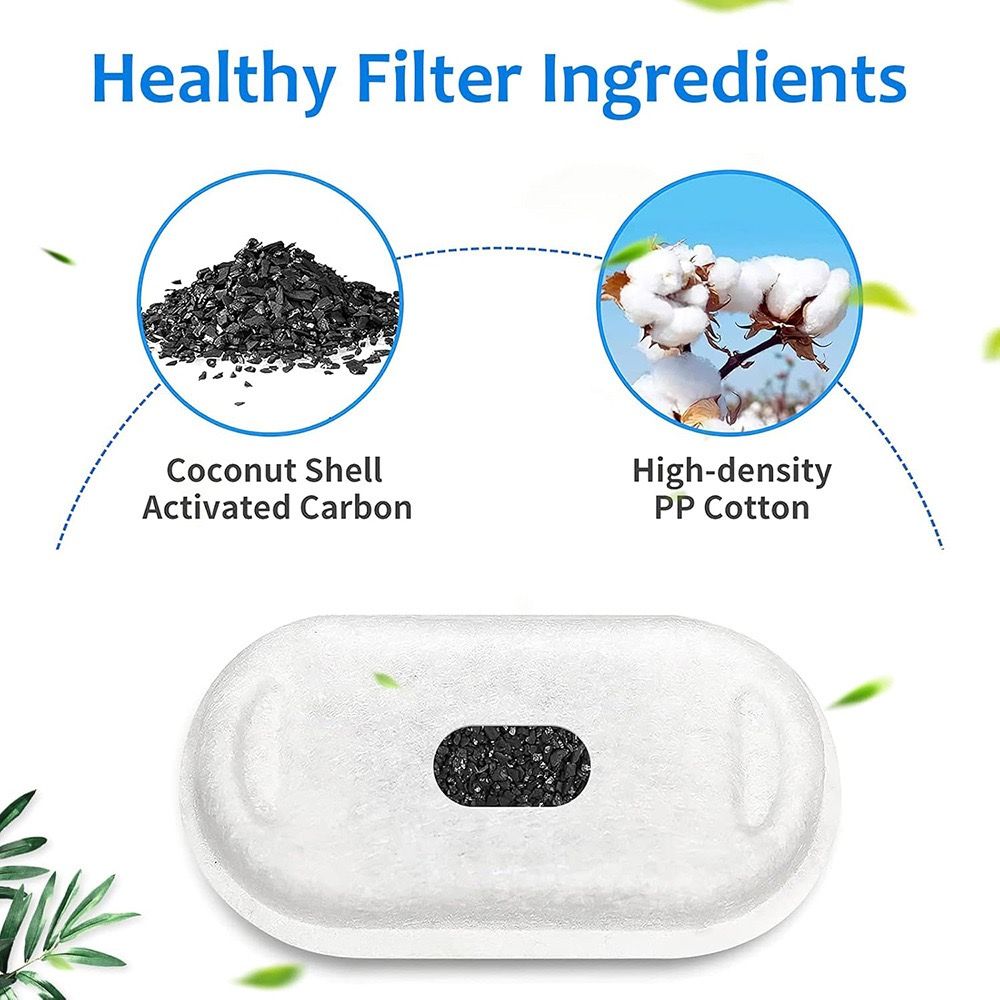 Replacement Pet Water Fountain Filter Kit with Runway Filter, Round Foam, and Square Activated Carbon Pad for Clean, Fresh Drinking Water for Cats and Dogs (A Filter×4)