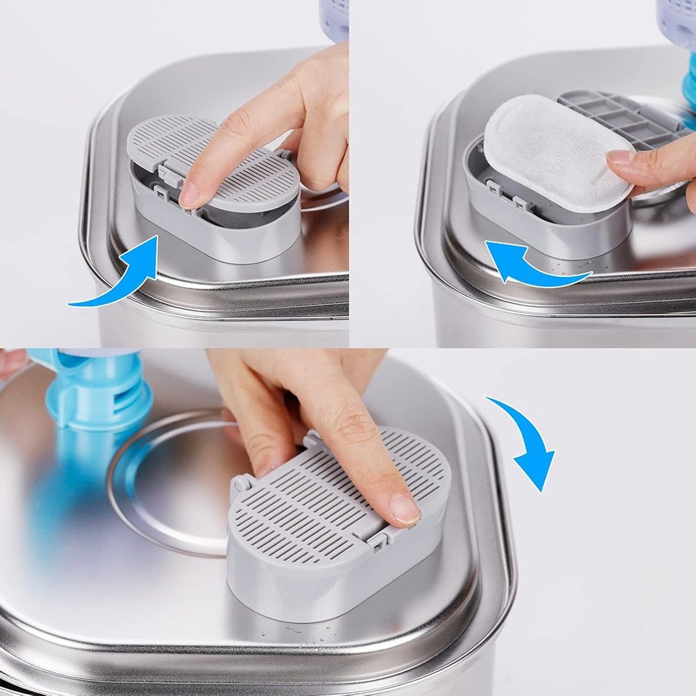 Replacement Pet Water Fountain Filter Kit with Runway Filter, Round Foam, and Square Activated Carbon Pad for Clean, Fresh Drinking Water for Cats and Dogs (A Filter×8)