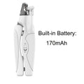 Professional Rechargeable Pet Nail Clipper with LED Light for Cats and Dogs, Safe Trimming and Filing Tool with Safety Lock and Nail Catcher, (White)